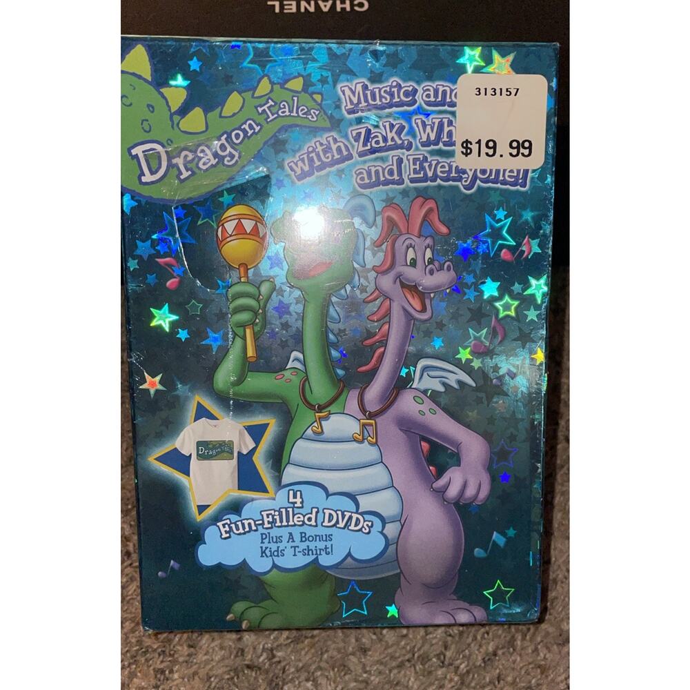 Dragon Tales Music & Fun With Everyone Kids Entertainment 4 DVD Set + Shirt RARE